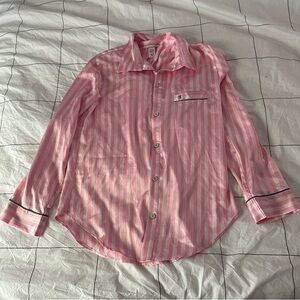 Victoria’s Secret Satin Striped Pajama Top